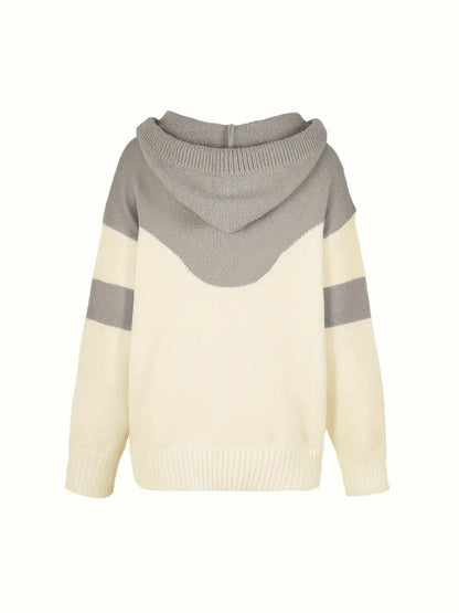 Rosä Farbig Block Sweatshirt mit Zuggummi und Kapuze