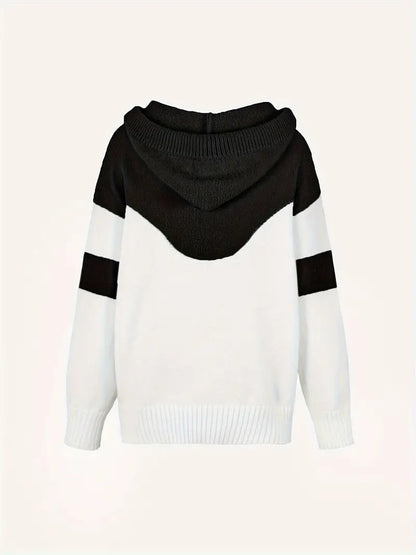 Rosä Farbig Block Sweatshirt mit Zuggummi und Kapuze