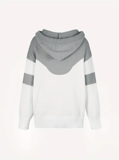 Rosä Farbig Block Sweatshirt mit Zuggummi und Kapuze