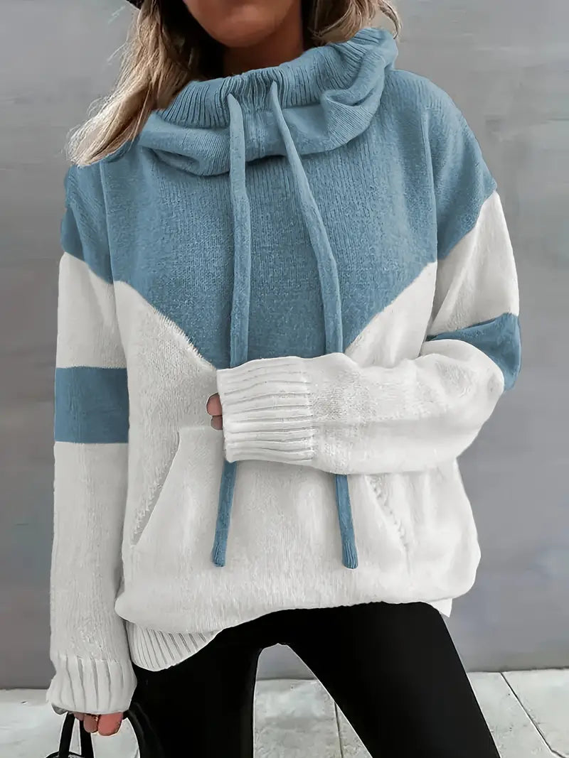 Rosä Farbig Block Sweatshirt mit Zuggummi und Kapuze