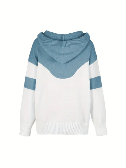 Rosä Farbig Block Sweatshirt mit Zuggummi und Kapuze